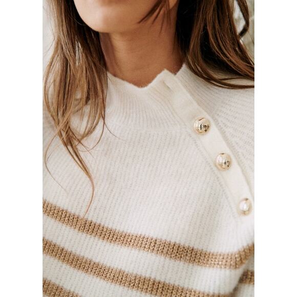 Sezane Trudy Jumper Ecru Gold - Picture 4 of 12